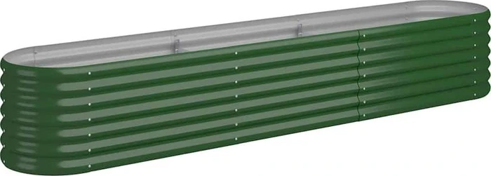 vidaXL Stahl Hochbeet oval 224x40cm grün