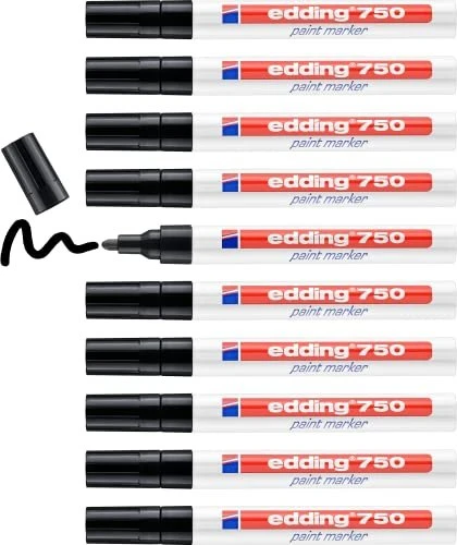 edding 750 Lackmarker schwarz, 10er-Pack