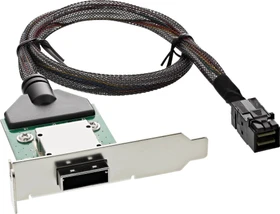 InLine SAS Slotblech mit Kabel, 1x mini SAS intern [SFF-8643] auf 1x mini SAS extern [SFF-8088] (27656A)