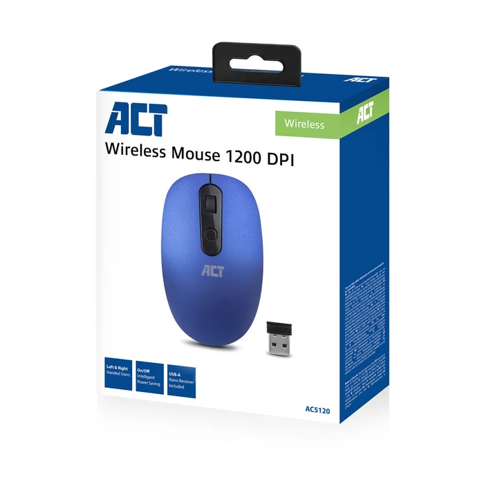 Act Wireless Mouse 1200dpi blau, USB