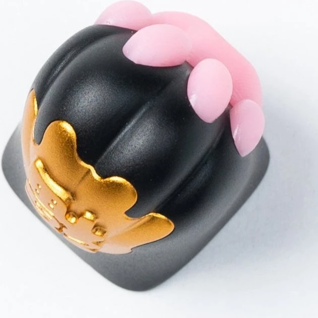 Keychron Kitty Paw Alu Alloy Artisan Keycap, Aluminium, Silikon, gold/rosa/schwarz, 1 Taste