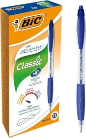 BIC Atlantis Classic 0.4mm Kugelschreiber (Mine) blau/transparent, 12er-Pack