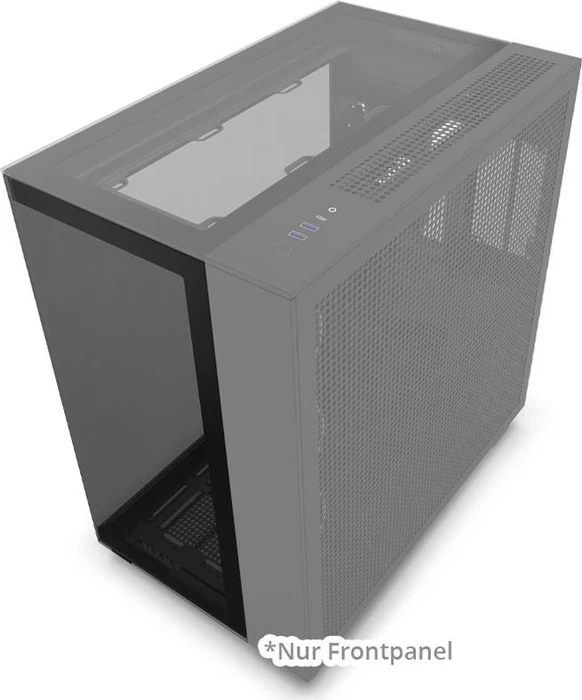NZXT Seitenteil für NZXT H9, Frontpanel, schwarz