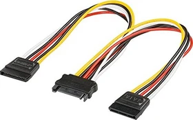 Wentronic Goobay SATA Buchse auf 2x SATA Stecker Y-Kabel 0.2m (95114)
