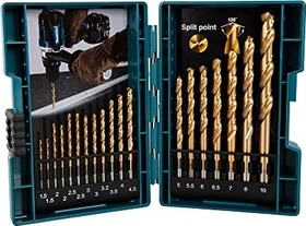 Makita HSS-TIN Bohrer-Sortiment inkl. Werkzeugbox, 19-tlg.