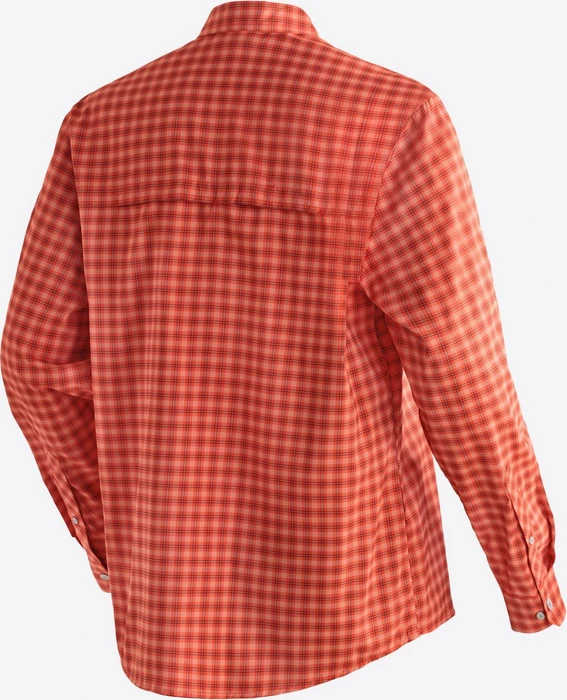 Maier Sports Mats Hemd langarm orange check (Herren)