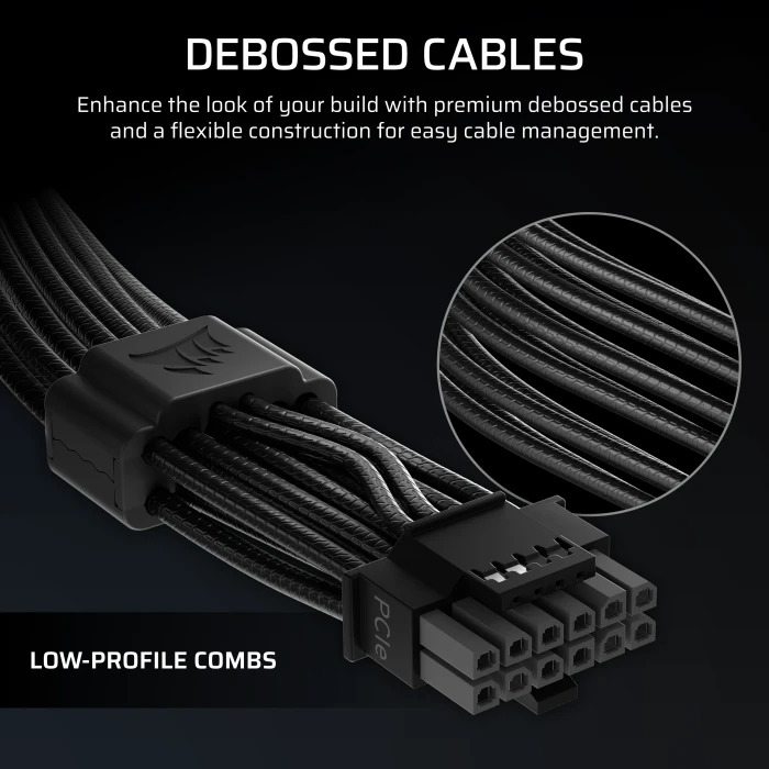 Corsair ThermalProtect PCIe 5.1 600W 12V-2x6 GPU Power Cable, schwarz, 65cm