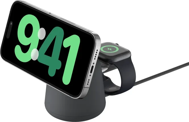 Belkin BoostCharge Pro Kabellose 2-in-1-Ladestation mit MagSafe (15W) Charcoal