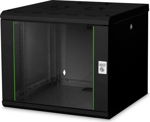 Digitus Professional Unique Serie Wandschrank 9HE, Sicherheitsglastür, IP2X, schwarz, 600mm tief