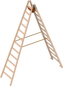 Layher Topic 1038 Holz 2-tlg. Stehleiter, 2x 12 Stufen