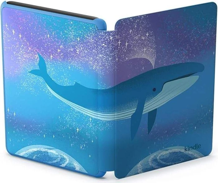 Amazon Kindle 12. Gen, schwarz, 16GB Flash, ohne Werbung, Kids Edition, inkl. Hülle Weltraumwal
