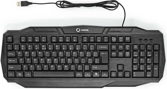 Nedis Gaming Tastatur, LEDs RGB, schwarz, USB, US
