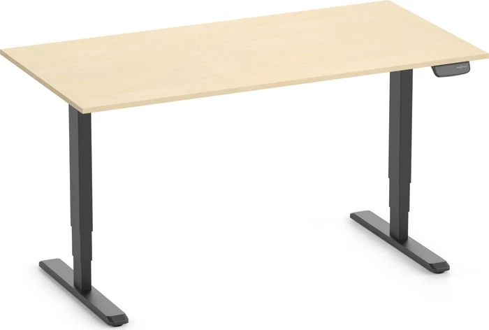 Ergolutions Primus elektrisch höhenverstellbarer Sitz-Steh-Schreibtisch 160x80cm Birke/schwarz