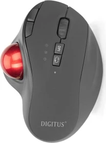 Digitus Wireless Ergonomic Trackball Mouse schwarz/rot, Bluetooth