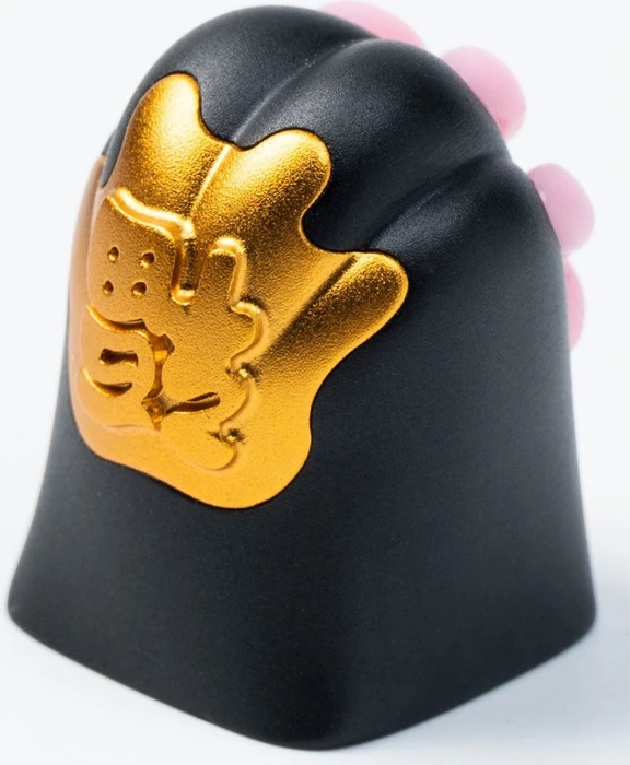 Keychron Kitty Paw Alu Alloy Artisan Keycap, Aluminium, Silikon, gold/rosa/schwarz, 1 Taste