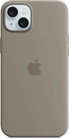 Apple Silikon Case mit MagSafe für iPhone 15 Plus tonbraun