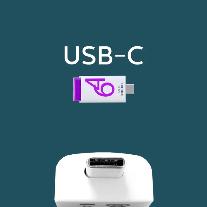 Philips Flash Drive Click Edition 64GB weiß/violett, USB-C, USB 3.2 Gen 1×1
