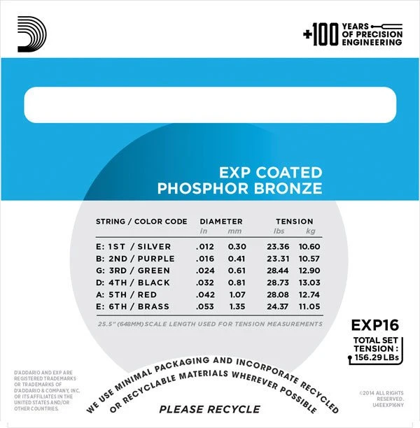 D'Addario EXP Coated Phosphor Bronze Light