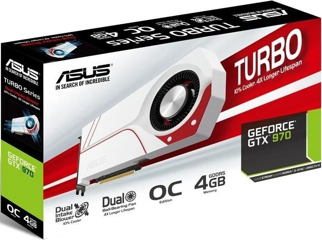 ASUS Turbo GeForce GTX 970, TURBO-GTX970-OC-4GD5, 4GB GDDR5, 2x DVI, HDMI, DP