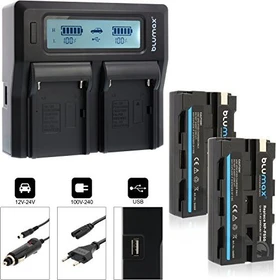 Blumax NP-F550 Doppel-Ladegerät mit 2 Akkus