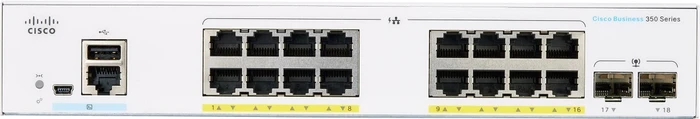 Cisco Business 350 Desktop Gigabit Managed Switch, 16x RJ-45, 2x SFP, 120W PoE+