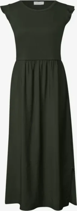 Street One Midikleid im Strukturmix mit Rundhals Kleid oil green (Damen)