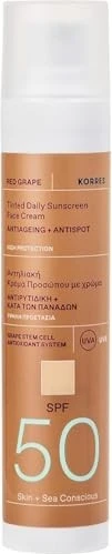 Korres Red Grape Anti-Aging + Anti-Dark-Spot Getönte Gesichtssonnencreme LSF50, 50ml