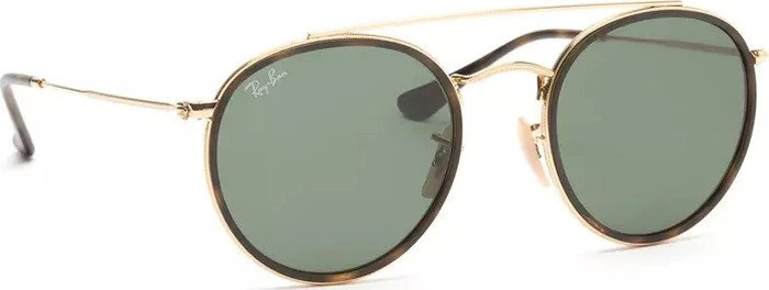 Ray-Ban Round Double Bridge gold/green classic