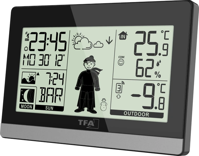 TFA Dostmann Weather Boy Funkwetterstation schwarz, digital