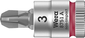 Wera 8751 A Zyklop Kreuzschlitz Steckschlüssel 1/4", PH3x28mm