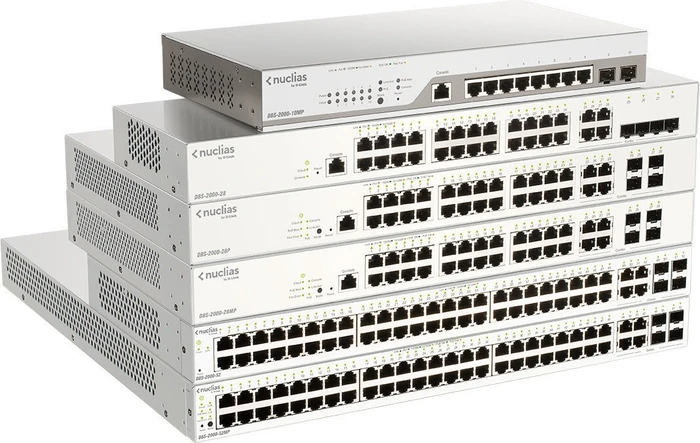 D-Link Nuclias DBS-2000 Rackmount Gigabit Managed Switch, 48x RJ-45, 4x RJ-45/SFP, 370W PoE+
