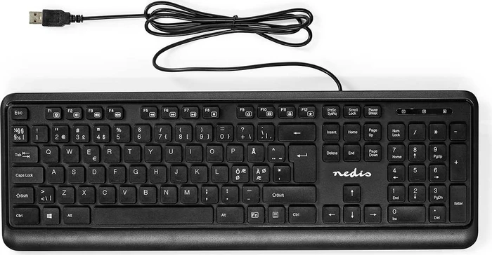 Nedis Multimedia Tastatur, schwarz, USB, ND