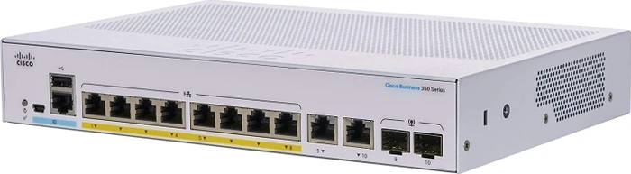 Cisco Business 350 Desktop Gigabit Managed Switch, 8x RJ-45, 2x RJ-45/SFP, 67W PoE+