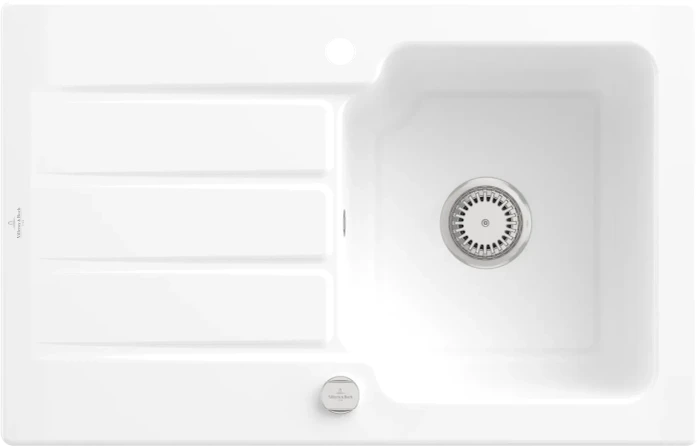 Villeroy & Boch Architectura 45 Einbau Becken reversibel mit Ablauffernbedienung weiß alpin