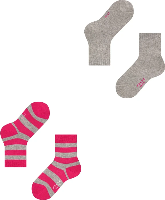 Falke Happy Stripe Socken light grey, 2 Paare (Junior)