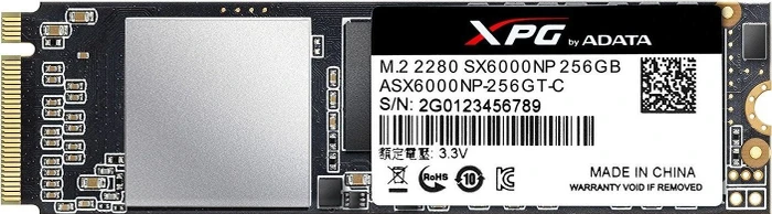 ADATA XPG SX6000 256GB, M.2 2280 / M-Key / PCIe 3.0 x2, Kühlkörper