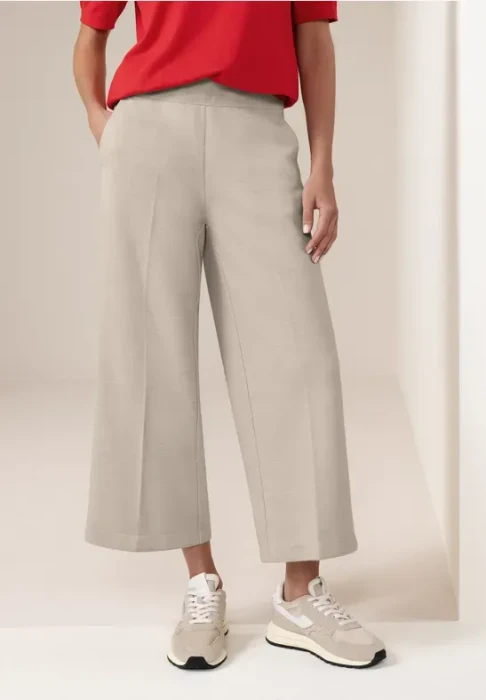 Street One High Waist Wide Leg im Casual Fit Hose cobble stone (Damen)
