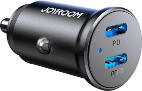 Joyroom Mini Metal Car Charger 2x USB-C 30W schwarz