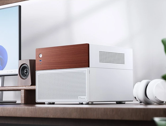 Jonsbo N4 White, weiß/braun