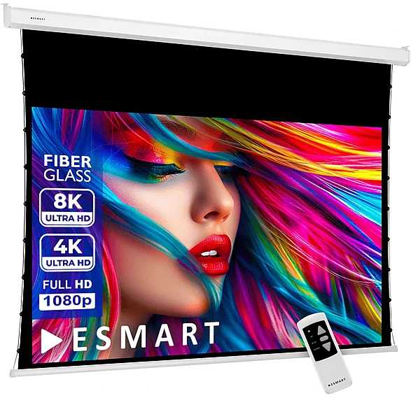 eSmart Germany Tageslicht Tension Leinwand Grau Glasfaser 266x149cm