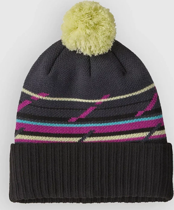 Patagonia Powder Town Beanie mountain minded geo: smolder blue