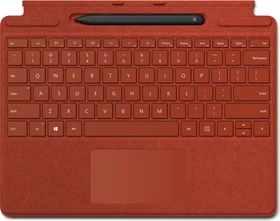 Microsoft Surface Pro X Signature Keyboard Slim Pen Bundle, Mohnrot, CH, Business
