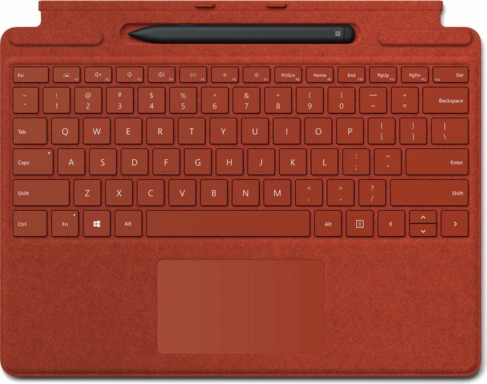 Microsoft Surface Pro X Signature Keyboard Slim Pen Bundle, Mohnrot, EN
