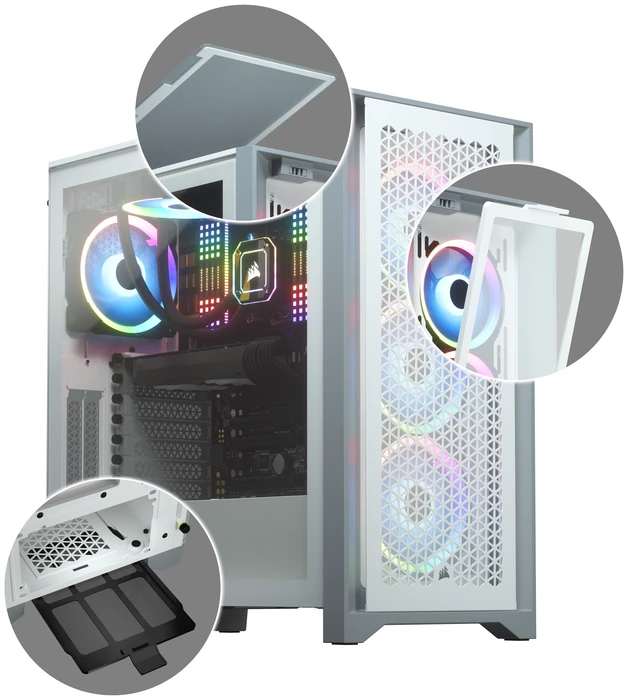 Corsair 4000D Airflow, weiß, Glasfenster