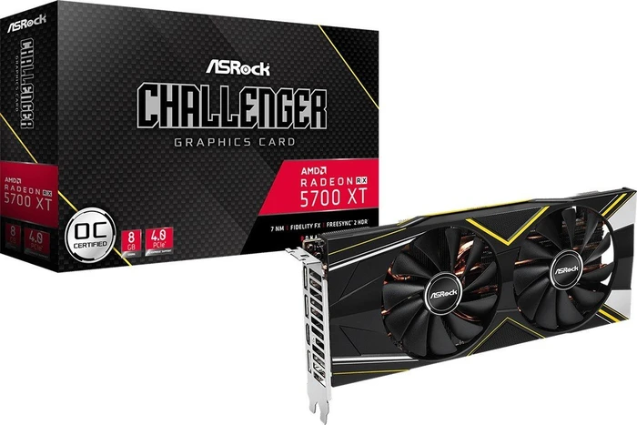 ASRock Radeon RX 5700 XT Challenger D 8G OC, RX5700XT CLD 8GO, 8GB GDDR6, HDMI, 3x DP