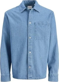 Jack & Jones Wide Fit Hemd langarm light blue denim (Herren)