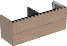 Geberit ONE Unterschrank für Aufsatzwaschtisch, mit vier Schubladen, 135cm, Eiche/Melamin Holzstruktur