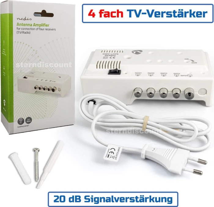 König Kabel-TV DVB-C T2 Verstärker 4 Ausgänge