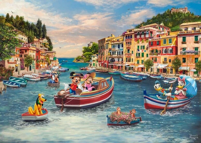 Schmidt Spiele Thomas Kinkade Mickey and Minnie in Italy