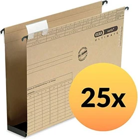 Elba vertic ultimate Hängemappe mit Kunststoffboden 6cm, A4, braun,   25er-Pack